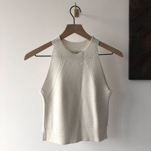 Aritzia Wilfred cropped sweater tank ivory